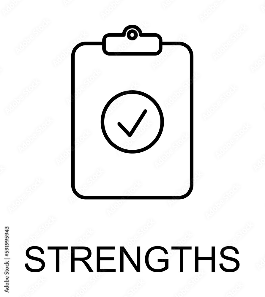 strengths line icon illustration on transparent background strengths line icon illustration on transparent background