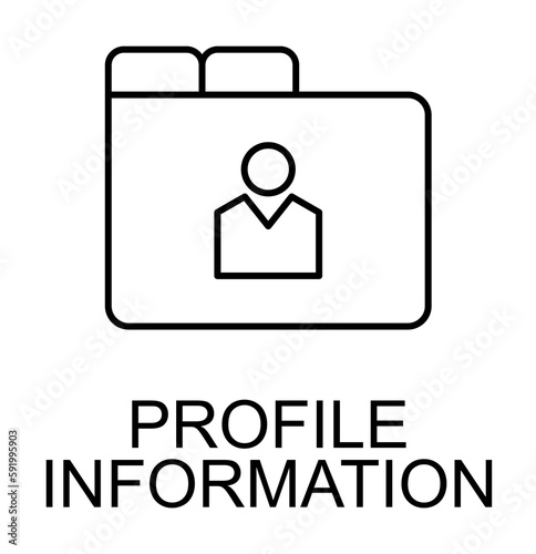 profile information line icon illustration on transparent background