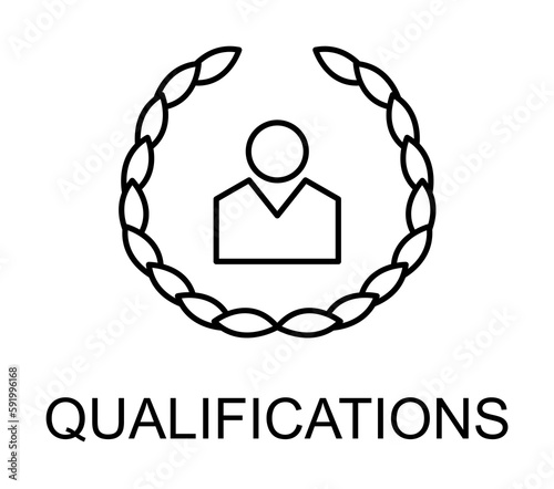 qualifications line icon illustration on transparent background