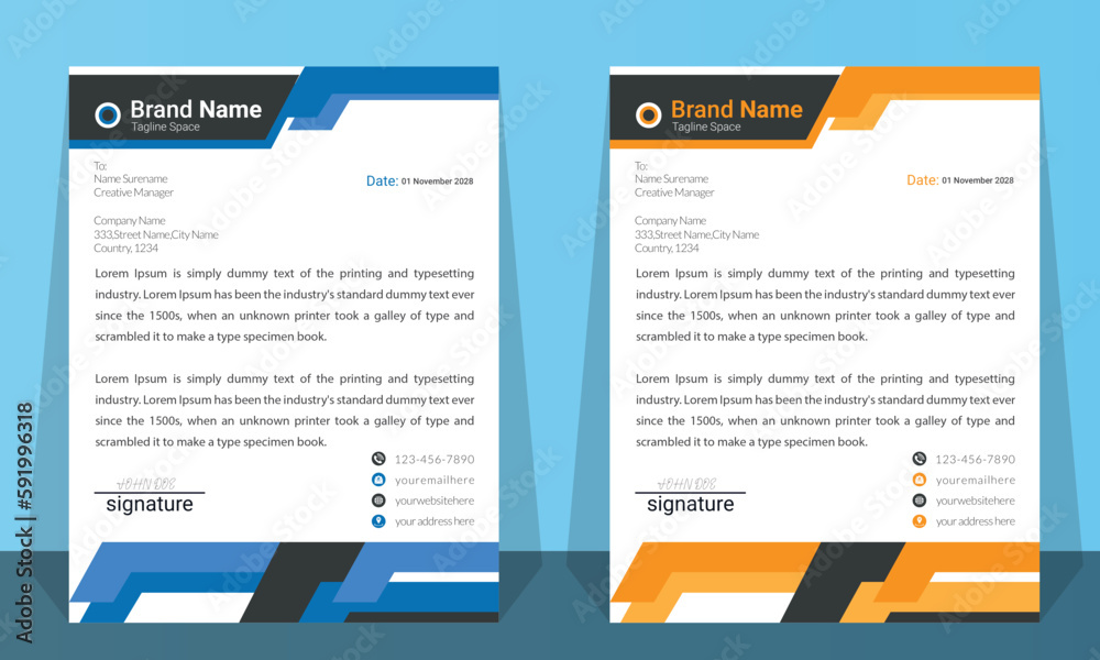 Creative & Modern Letterhead Design Template For business And Advertising. Creative & Modern Letterhead Design Template For business And Advertising.