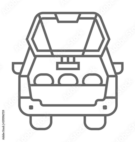 Trunk, car icon illustration on transparent background