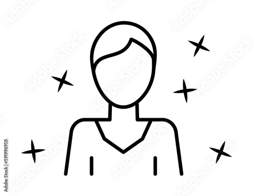 Woman avatar young icon illustration on transparent background