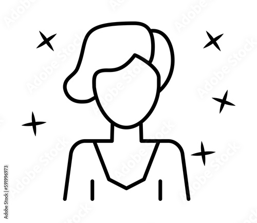 Woman avatar icon illustration on transparent background