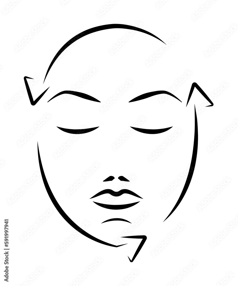 anti-ageing, care, beauty, face, woman hand drawn on white background icon illustration on transparent background