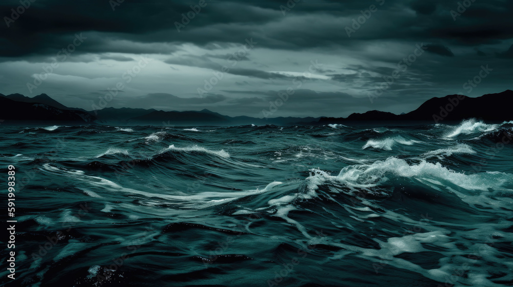 Fototapeta premium storm over the sea - by generative ai