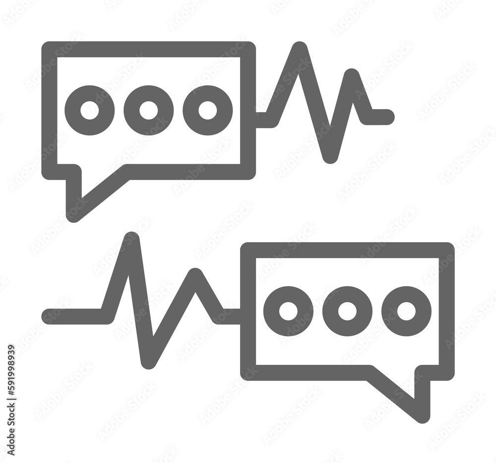 Speech bubble, pulse icon illustration on transparent background Speech bubble, pulse icon illustration on transparent background