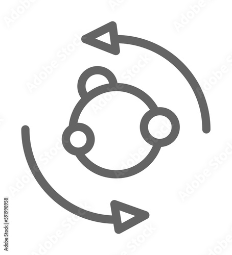 Metabolism, symbiosis icon illustration on transparent background