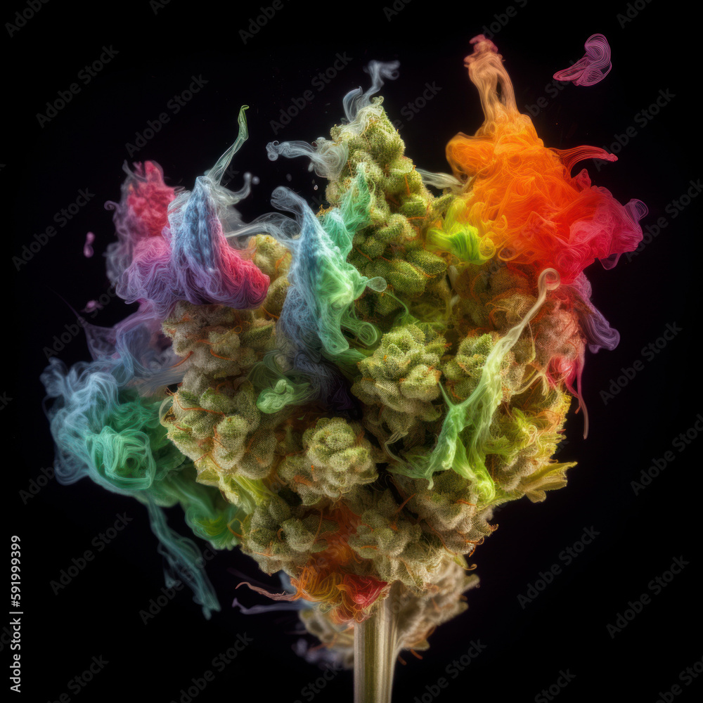 background with abstract bud of marijuana
