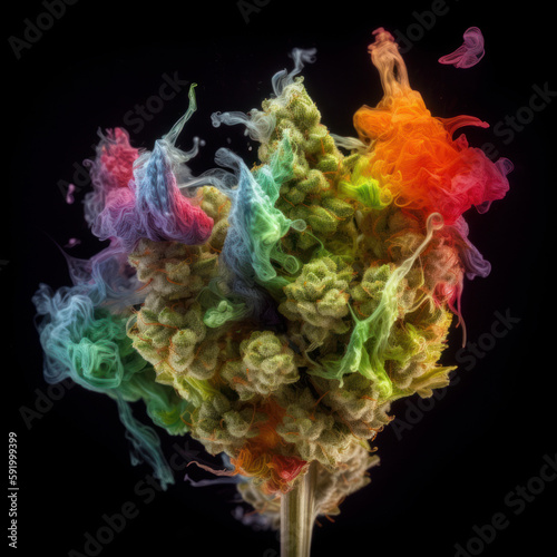 background with abstract bud of marijuana