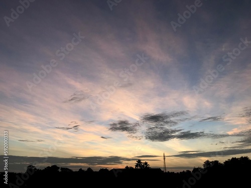 sunset over the city