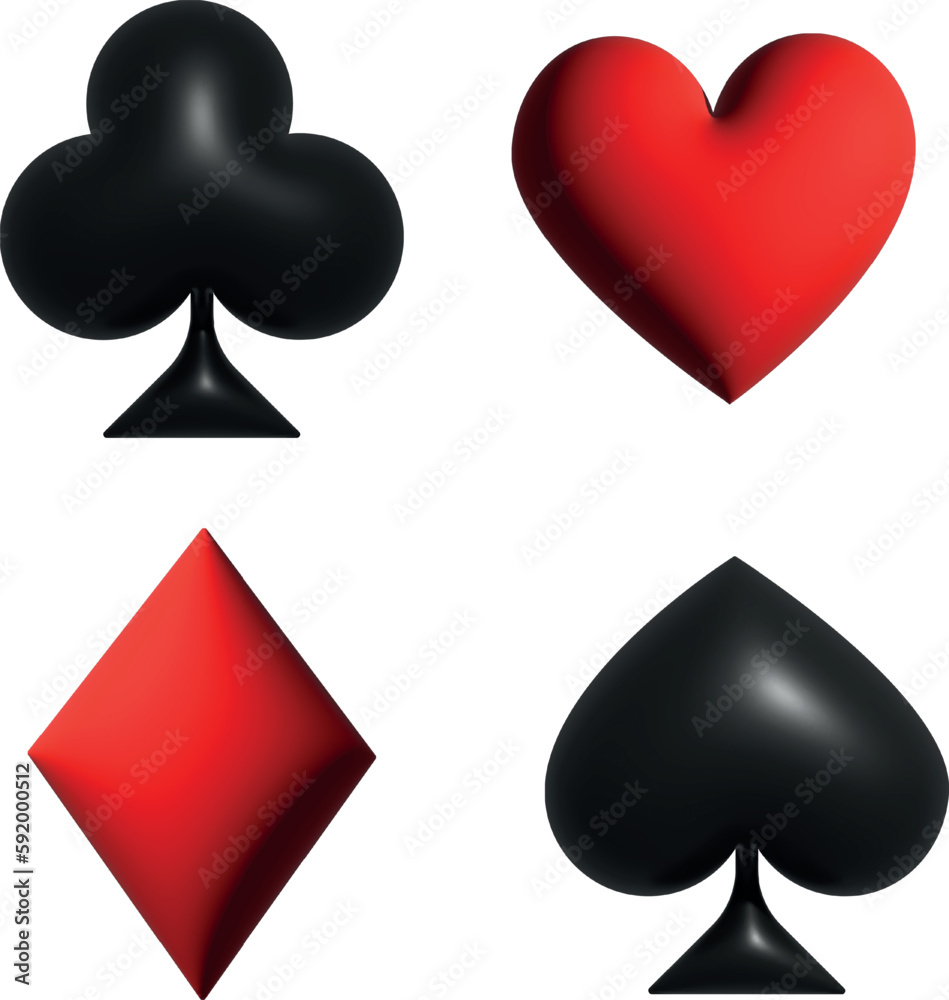 four aces 3d playing cards