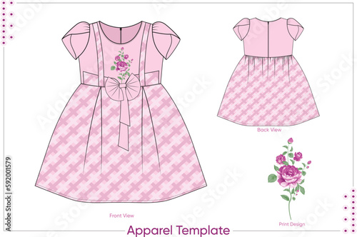 illustration of a pink dress