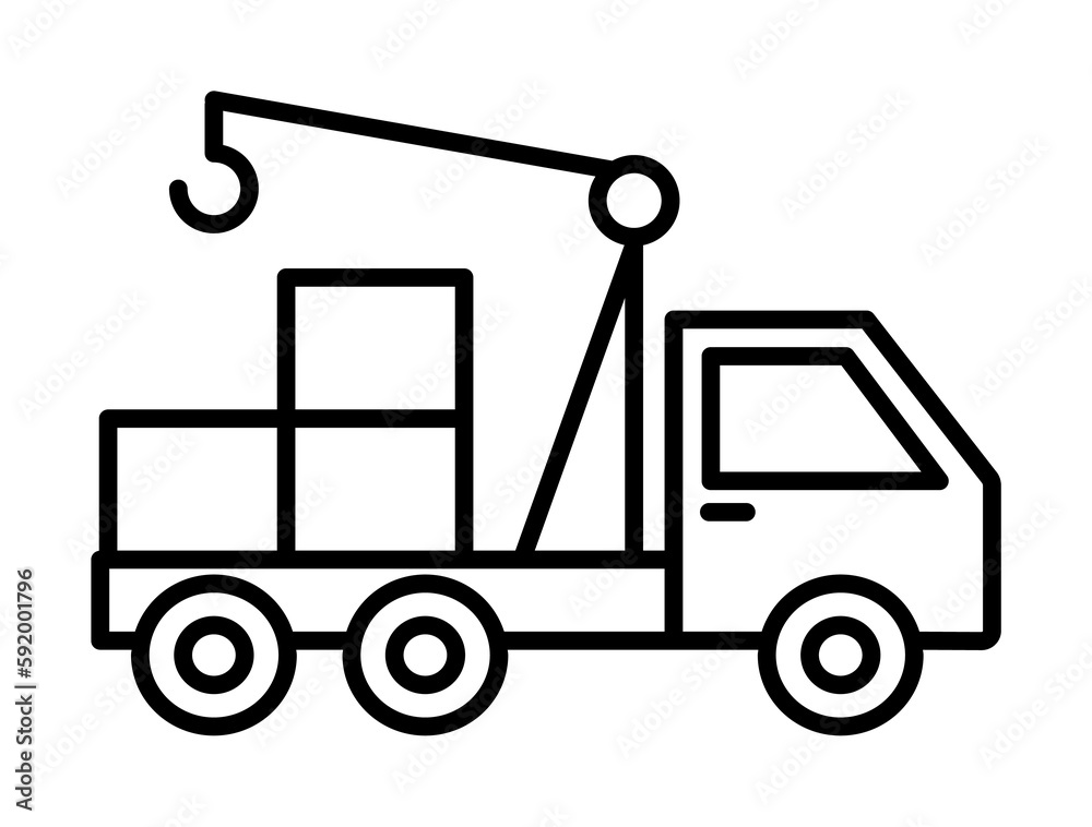 hydraulic crane icon illustration on transparent background hydraulic crane icon illustration on transparent background