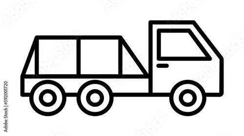 flatbed pickup icon illustration on transparent background