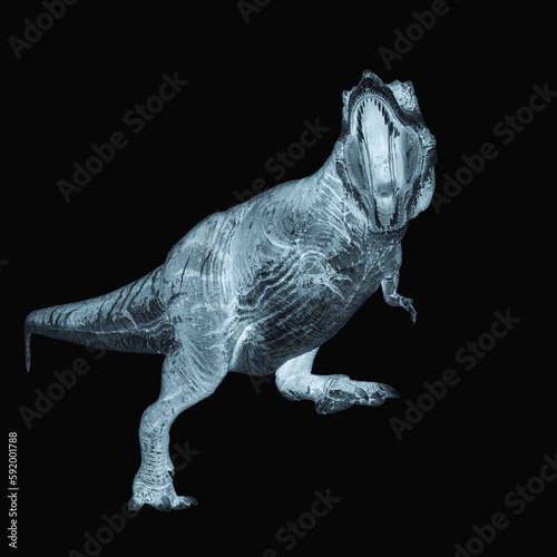 tyrannosaurus rex is angry and walking in white background