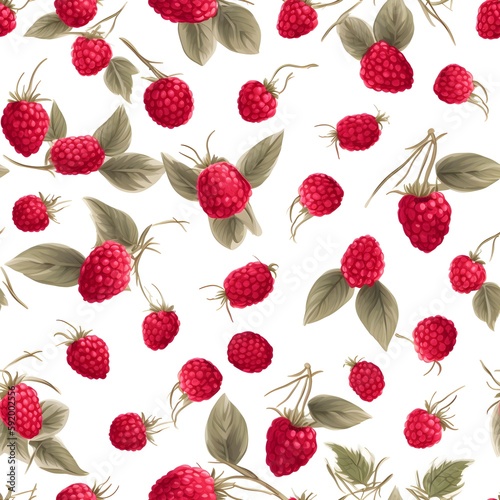 rasberry pattern on a white background