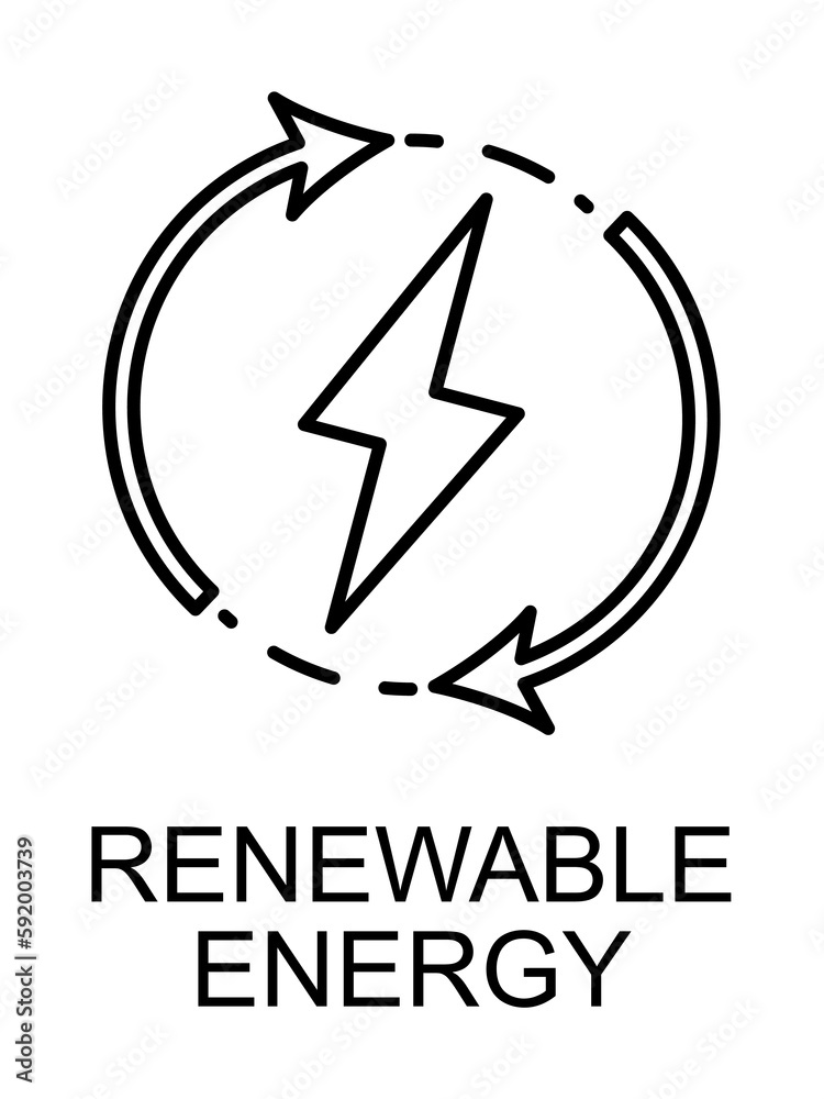 renewable energy outline icon illustration on transparent background renewable energy outline icon illustration on transparent background