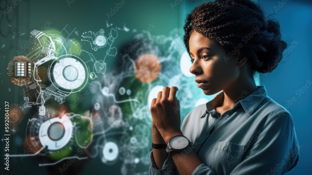 ai generated illustration AI technology helping people in everyday life. ai generated illustration AI technology helping people in everyday life.