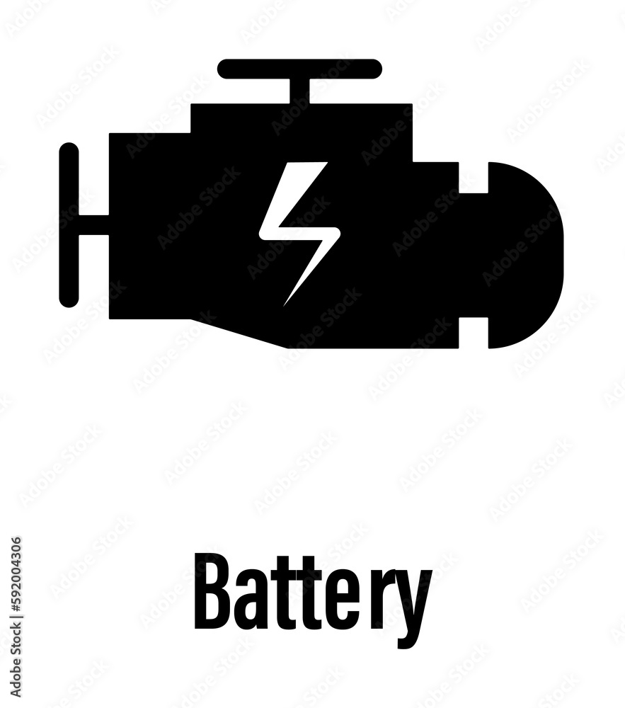 Battery with description icon illustration on transparent background Battery with description icon illustration on transparent background