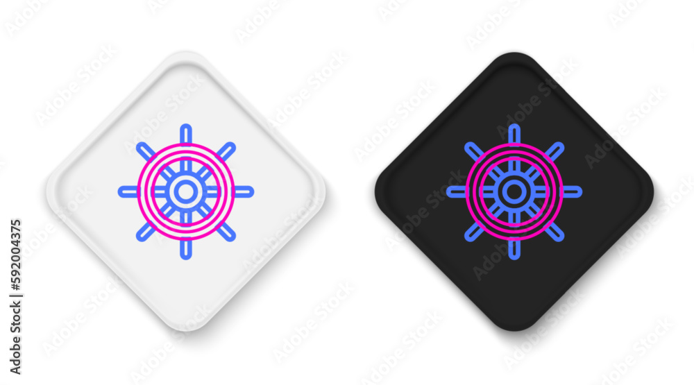 Line Ship steering wheel icon isolated on white background. Colorful outline concept. Vector Line Ship steering wheel icon isolated on white background. Colorful outline concept. Vector