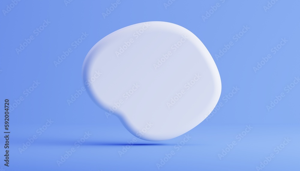 Speech bubbles on blue background. 3D shape chat bubble. Speech bubbles on blue background. 3D shape chat bubble.