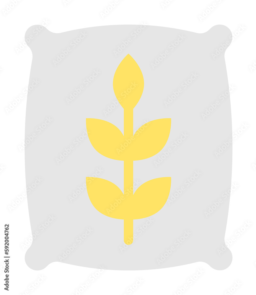 Obraz premium Bag, wheat icon illustration on transparent background