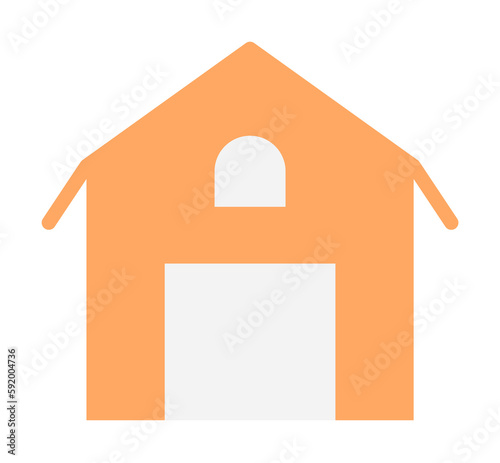 Farm, building, barn icon illustration on transparent background