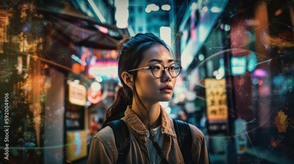Obraz premium ai generated illustration AI technology helping people in everyday life.