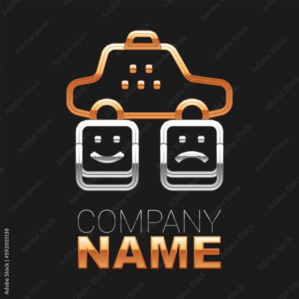 Line Taxi service rating icon isolated on black background. Colorful outline concept. Vector Line Taxi service rating icon isolated on black background. Colorful outline concept. Vector
