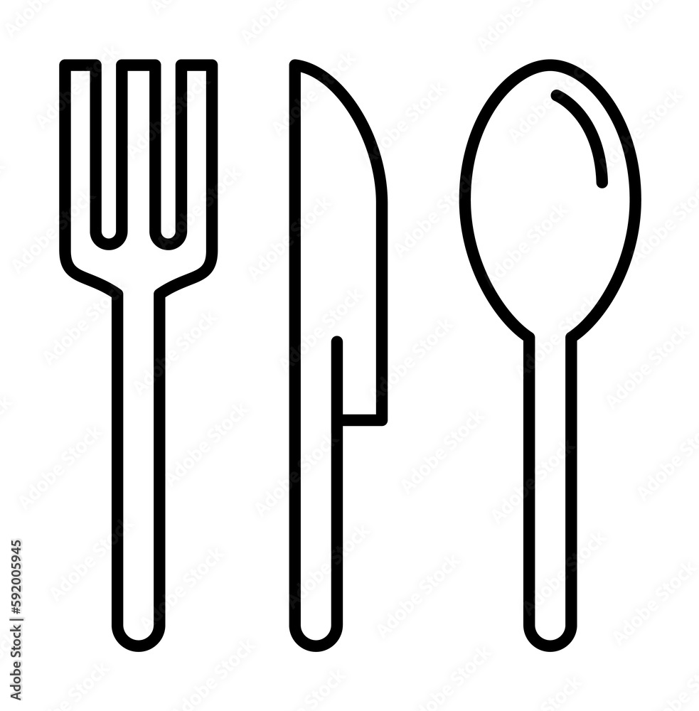 cutlery icon illustration on transparent background cutlery icon illustration on transparent background