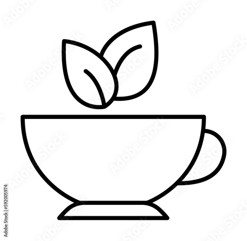 green tea icon illustration on transparent background