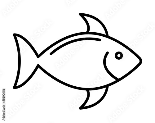 Canvas Print a fish icon illustration on transparent background