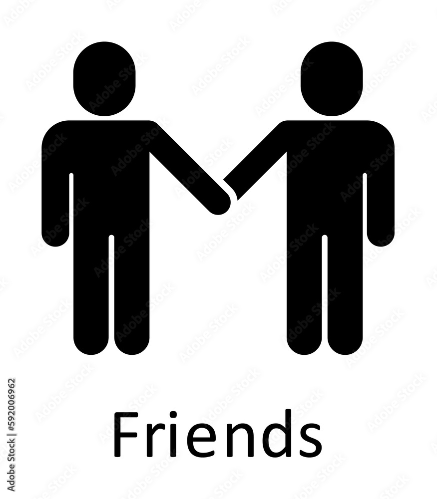 Friendship, friends icon illustration on transparent background
