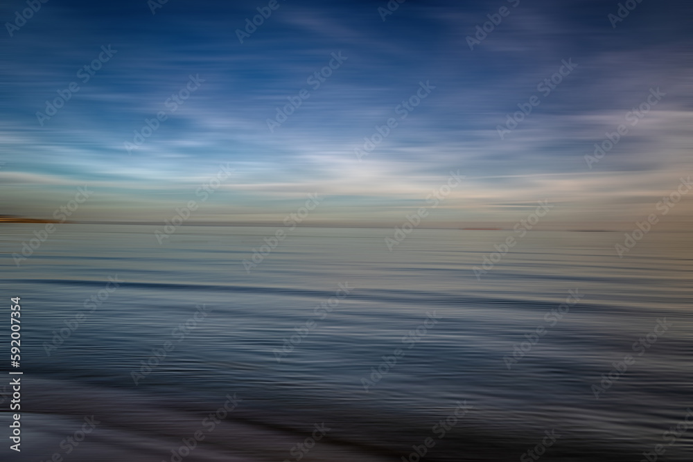 serene sea blue minimalism landscape