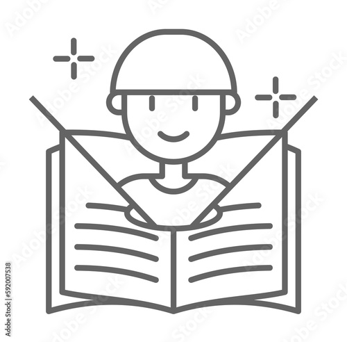 Book, technology icon illustration on transparent background