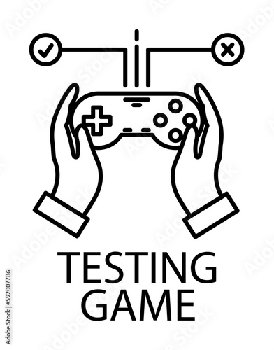 testing game outline icon illustration on transparent background