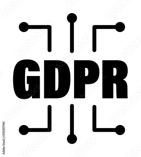 data, GDPR icon illustration on transparent background