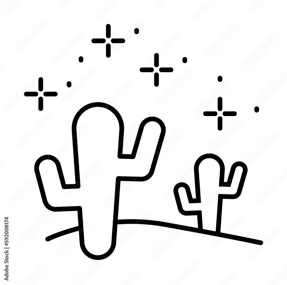 Landscape, desert icon illustration on transparent background Landscape, desert icon illustration on transparent background