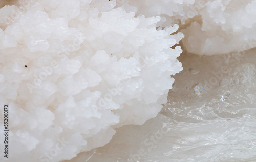 close-up of salt crystals at Dead Sea, JOrdan