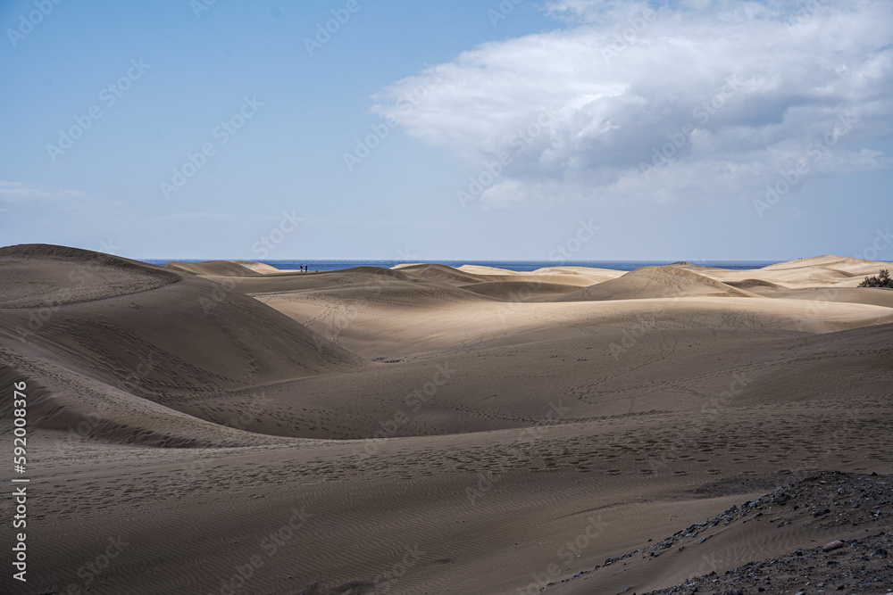 Gran Canaria, Maspalomas, Sand, Strand, Wasser, Meer, Sonne, Dünen, Dunas, Panorama, 