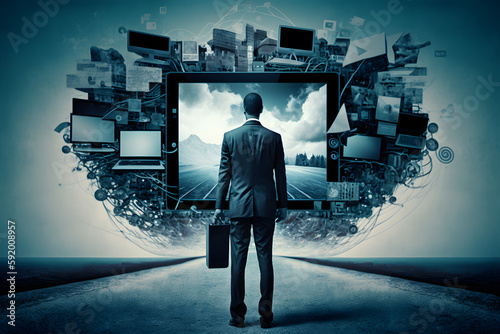 Businessman, Technology, Internet