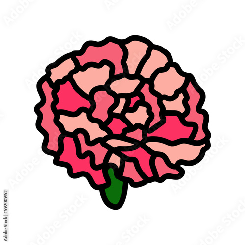 carnation blossom spring color icon vector illustration