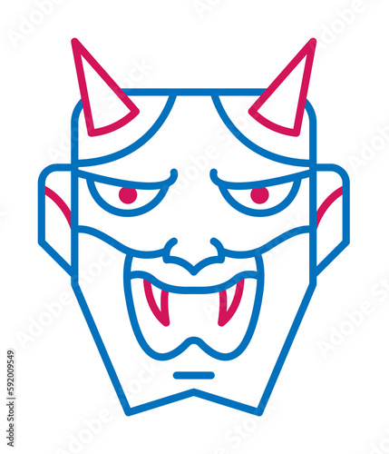 japan mask icon illustration on transparent background