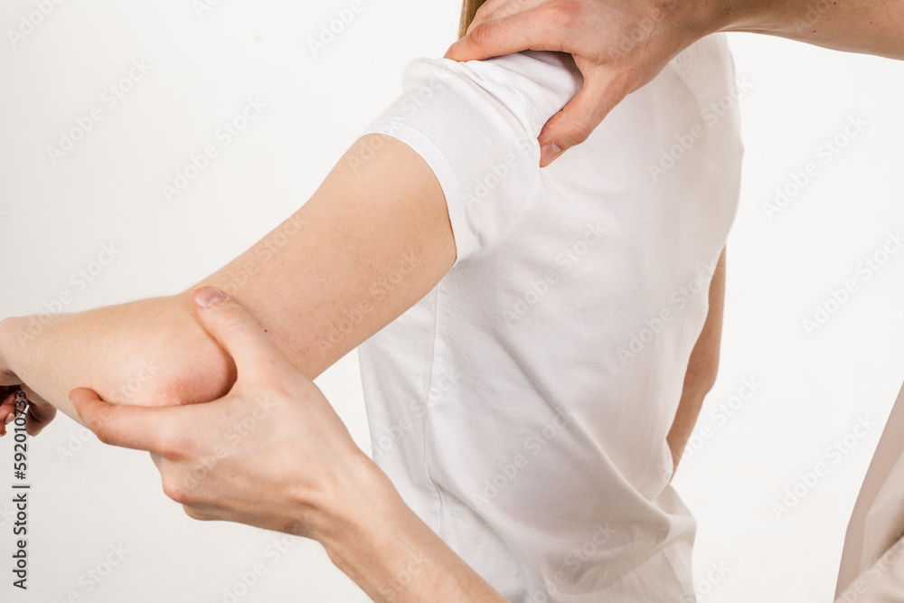 Movement assessment or shoulder joint mobilization. Muscle release