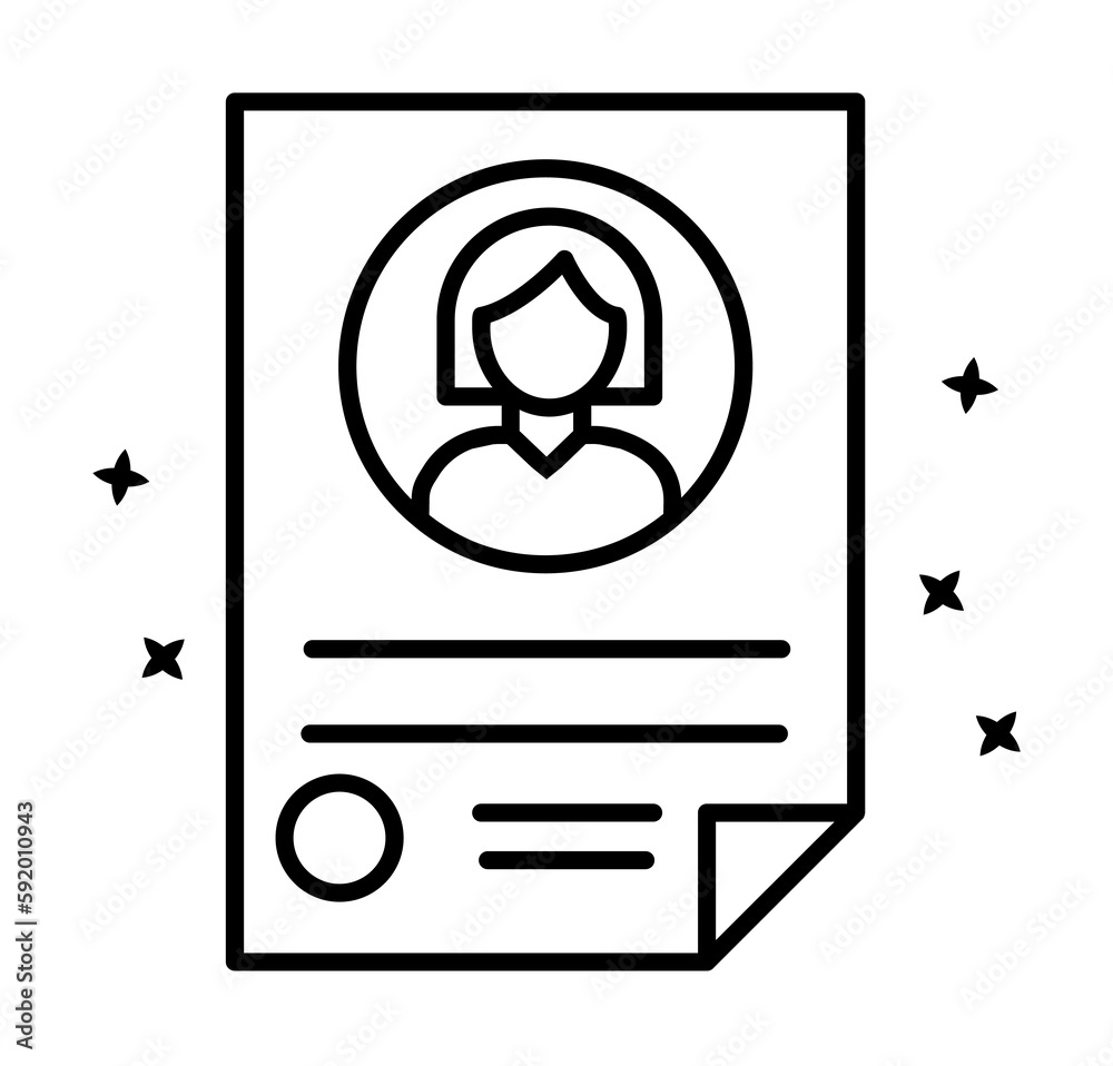 Curriculum woman information icon illustration on transparent background Curriculum woman information icon illustration on transparent background