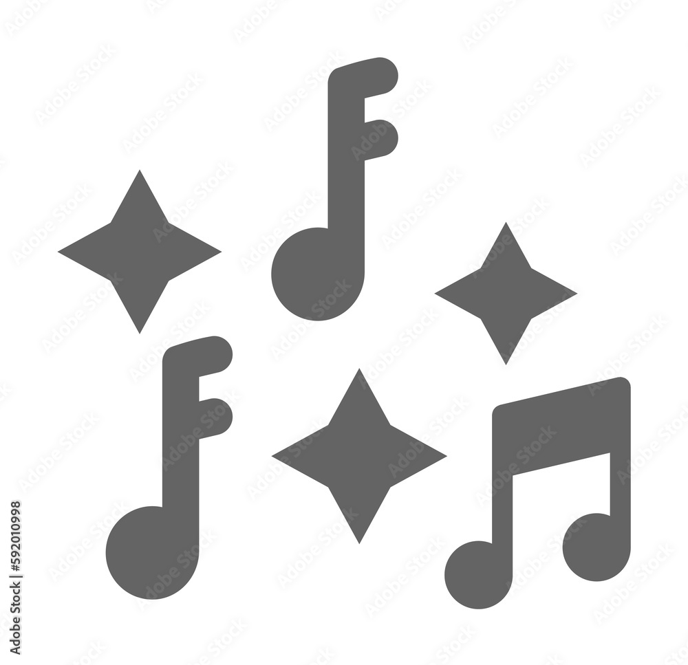 Music festival, music notes, quaver, stars icon illustration on transparent background Music festival, music notes, quaver, stars icon illustration on transparent background