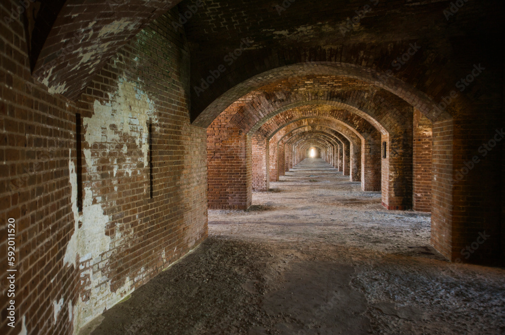 Fort Jefferson, abandoned by the Army in 1874, Dry Tortugas National Park, Florida, USA; Florida, United States of America