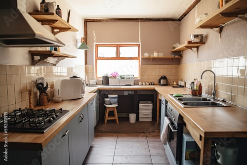 Home Kitchen: Minimalist Furniture Photo. Photo generative AI