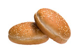 Two burger buns isolated on transparent background