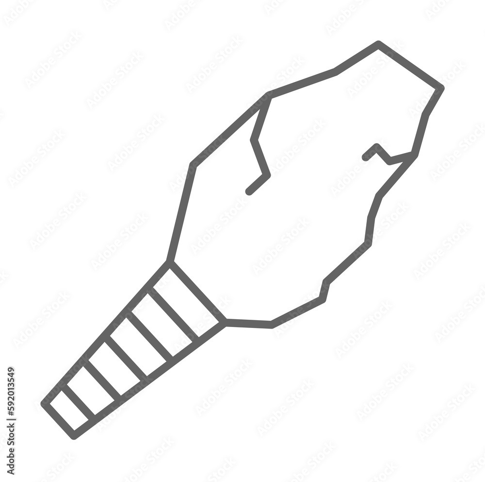 Prehistoric stone weapon icon illustration on transparent background Prehistoric stone weapon icon illustration on transparent background